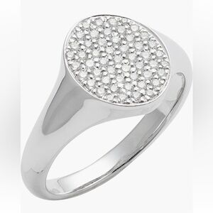 BONY LEVY 18K White Gold Diamond Signet Ring